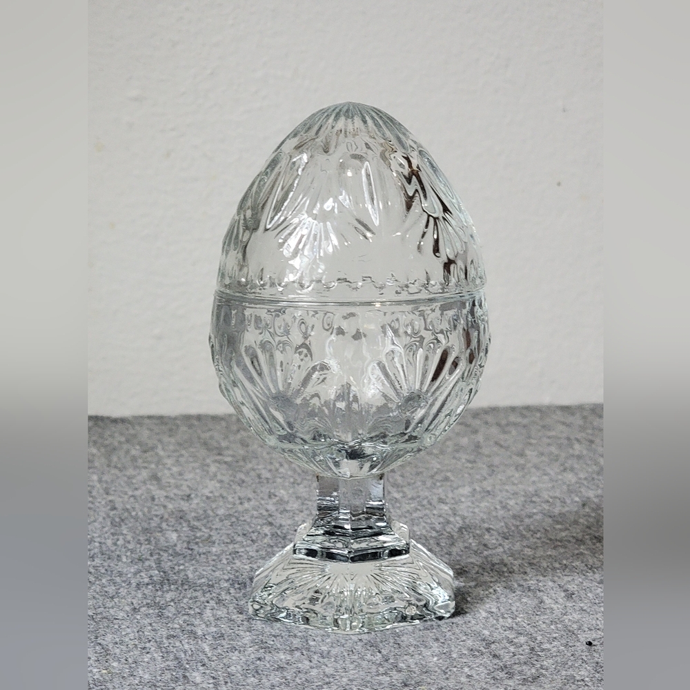Vintage Avon Crystal Lidded Egg Candle 1 left
